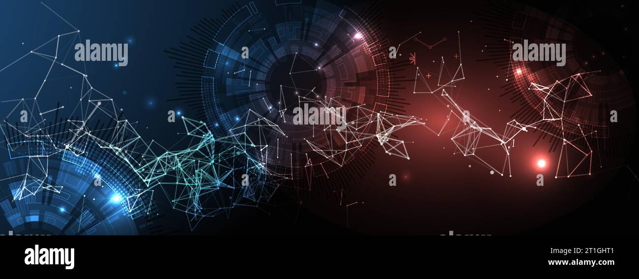 Abstract technology background with plexus effect. Vector illustration ...