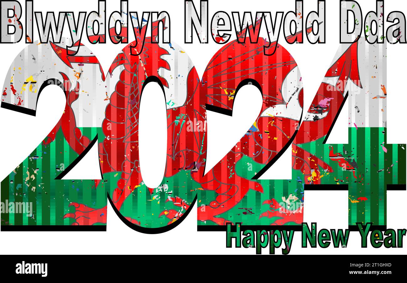 Happy New Year 2024 With Wales Flag Inside Illustration 2024 HAPPY   Happy New Year 2024 With Wales Flag Inside Illustration 2024 Happy New Year Numerals 2T1GHXD 