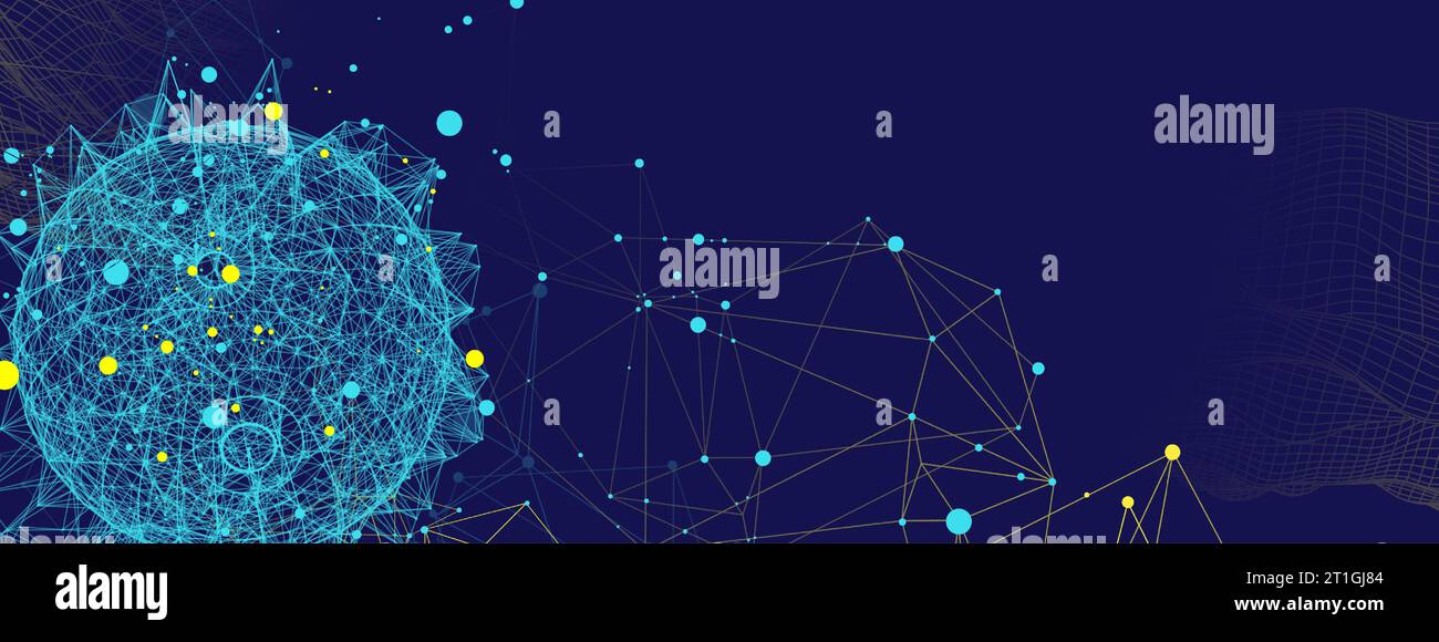 Abstract sphere background with plexus effect. 3D surface Stock Vector ...
