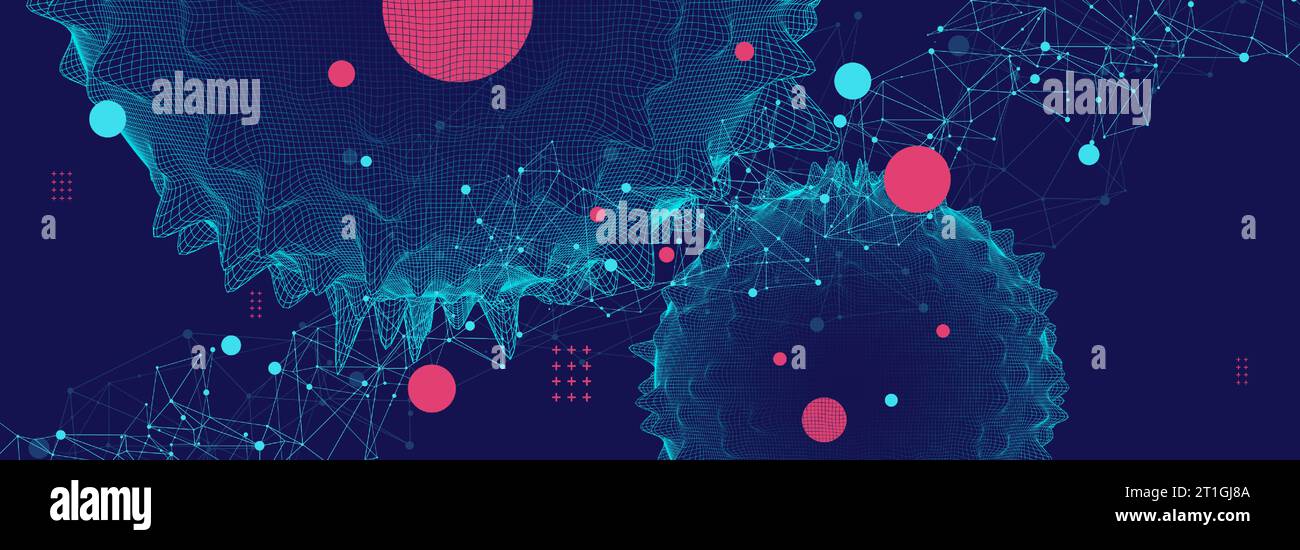 Abstract sphere background with plexus effect. 3D surface Stock Vector ...