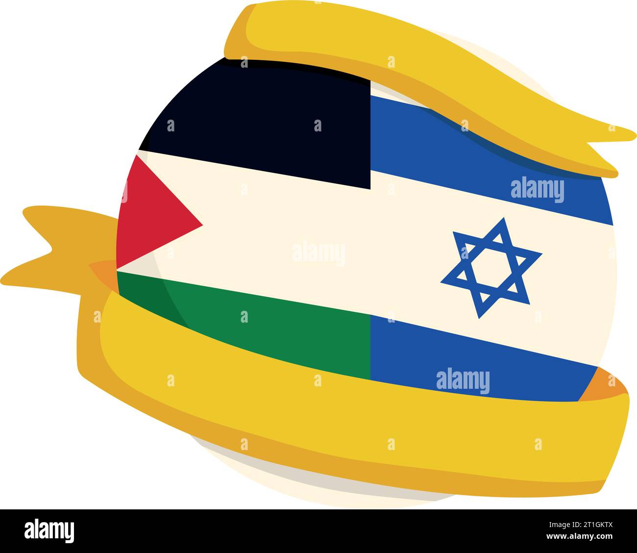 palestine and israel flags and ribbon Stock Vector Image & Art - Alamy