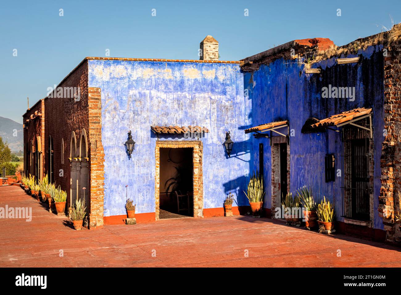 Second floor rooms of the historic Hacienda El Carmen near the town of