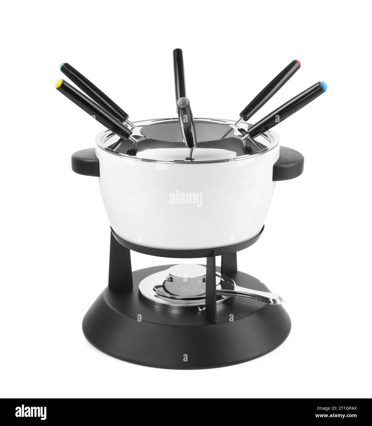 Fondue set isolated on white. Kitchen equipment Stock Photo Alamy