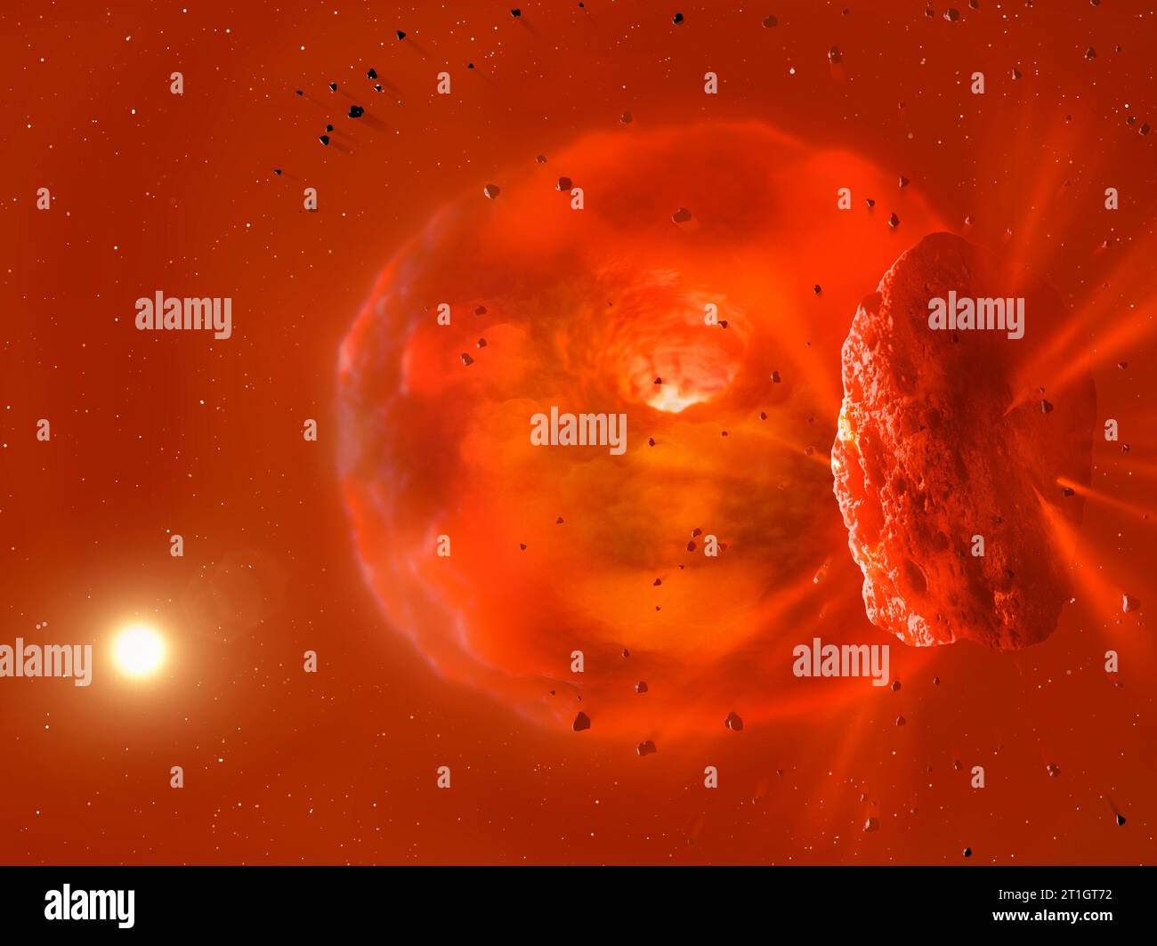 Synestia following planet collision Stock Photo