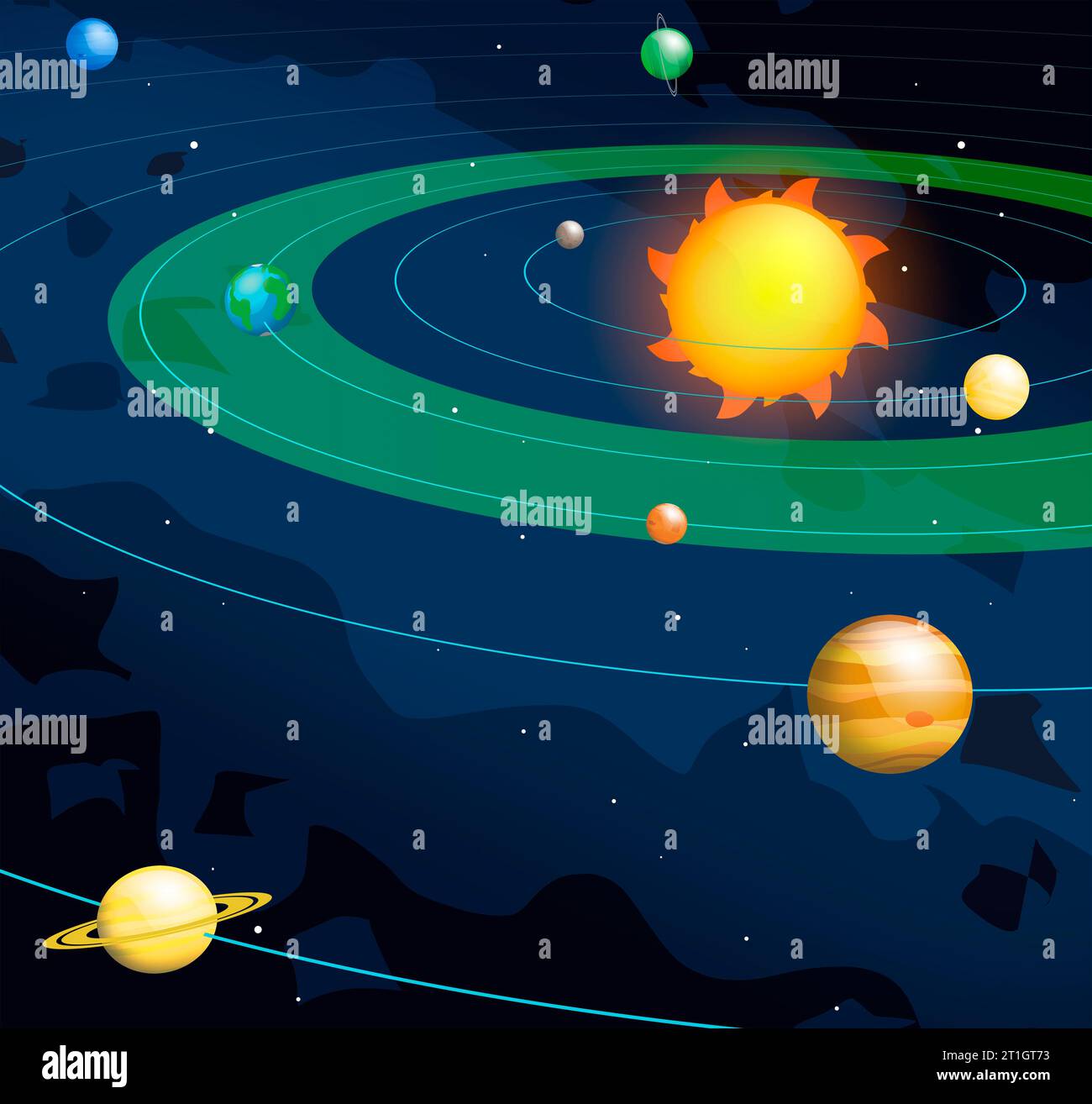 Illustration of the Sun's Habitable Zone Stock Photo