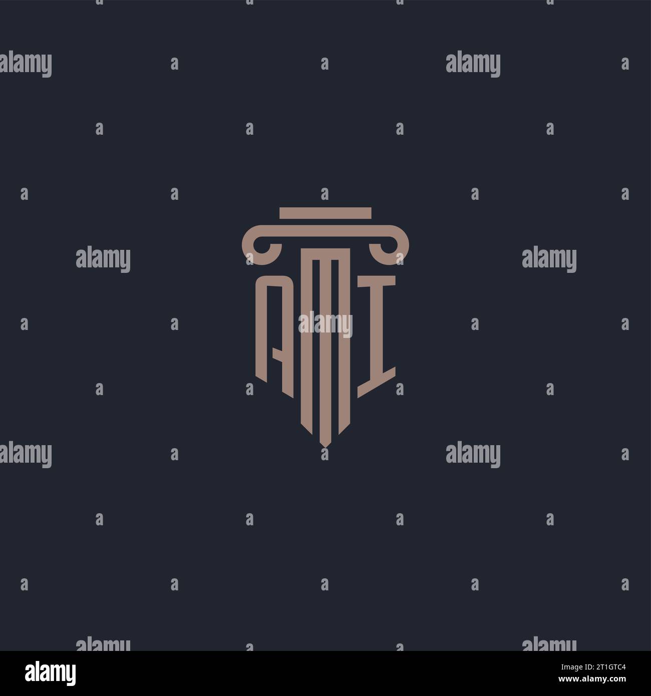 AI initial logo monogram with pillar style design for law firm and ...