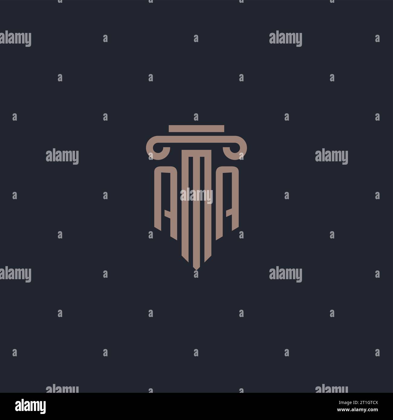 AA initial logo monogram with pillar style design for law firm and ...