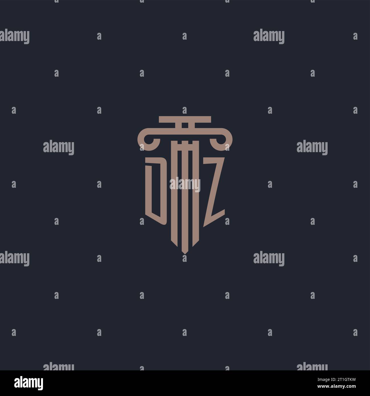 DZ initial logo monogram with pillar style design for law firm and ...
