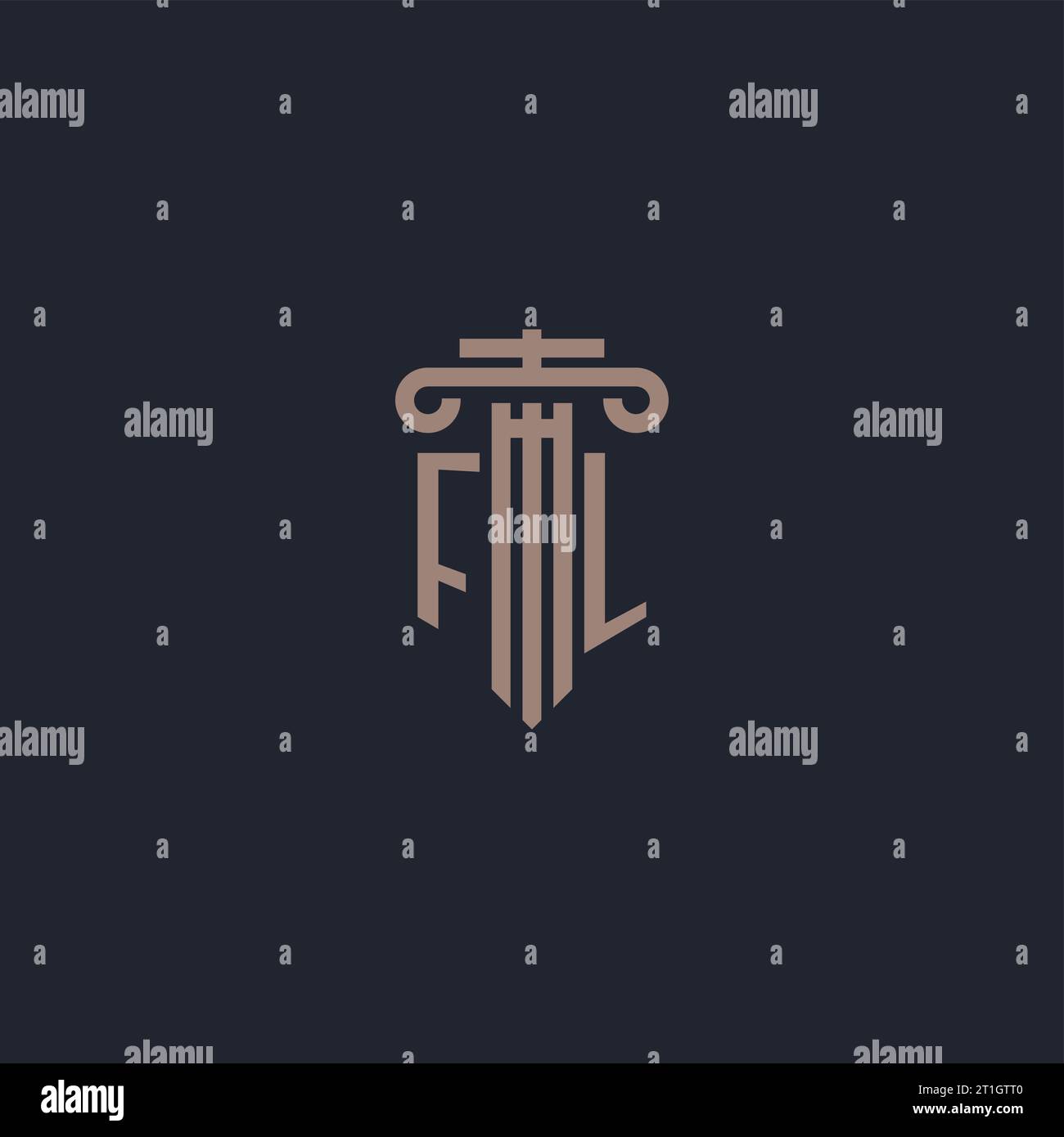 FL initial logo monogram with pillar style design for law firm and ...