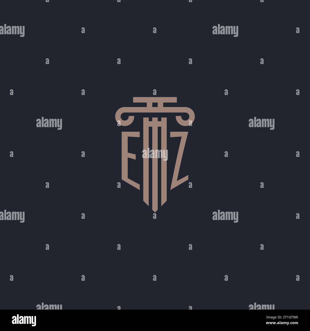 Ez Initals EZ initial logo monogram with pillar style design for law firm and ...
