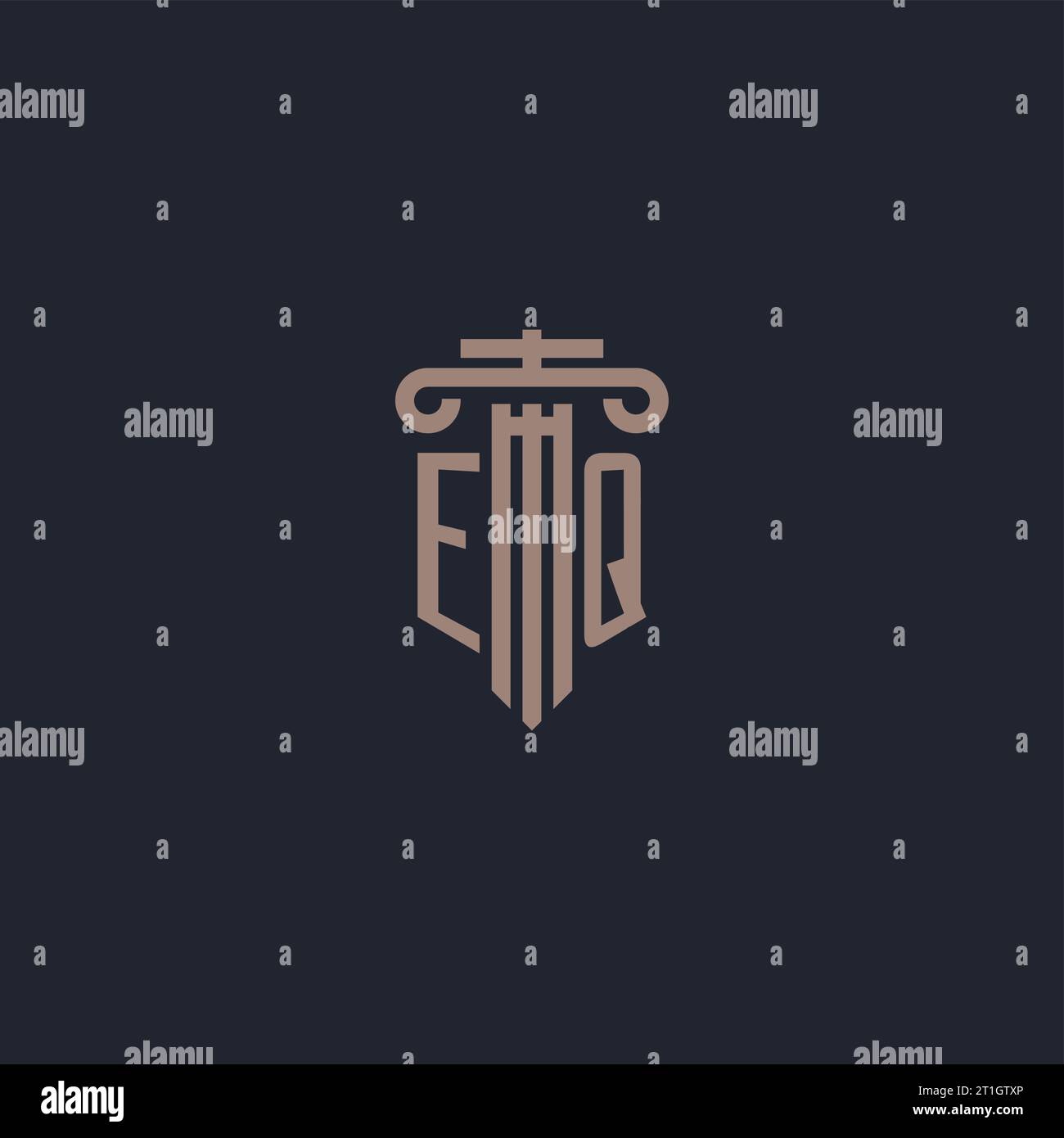 EQ initial logo monogram with pillar style design for law firm and ...