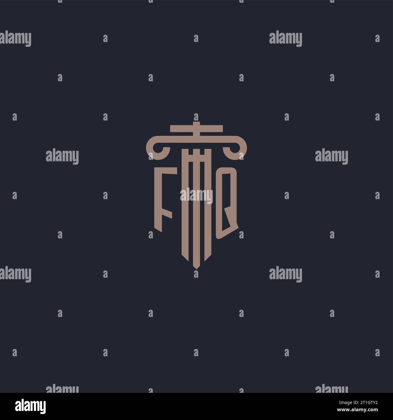 FQ initial logo monogram with pillar style design for law firm and ...