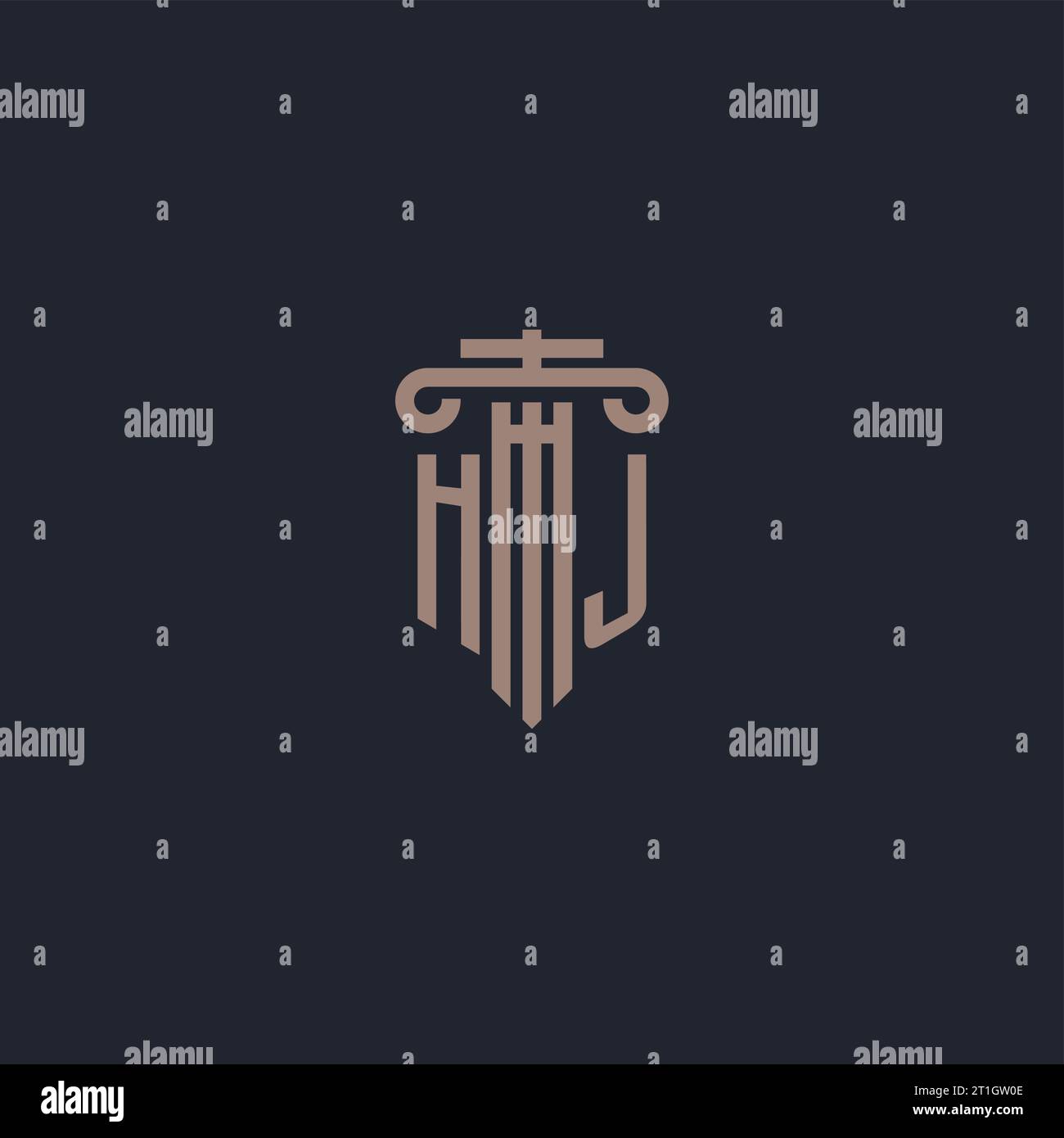 HJ initial logo monogram with pillar style design for law firm and ...