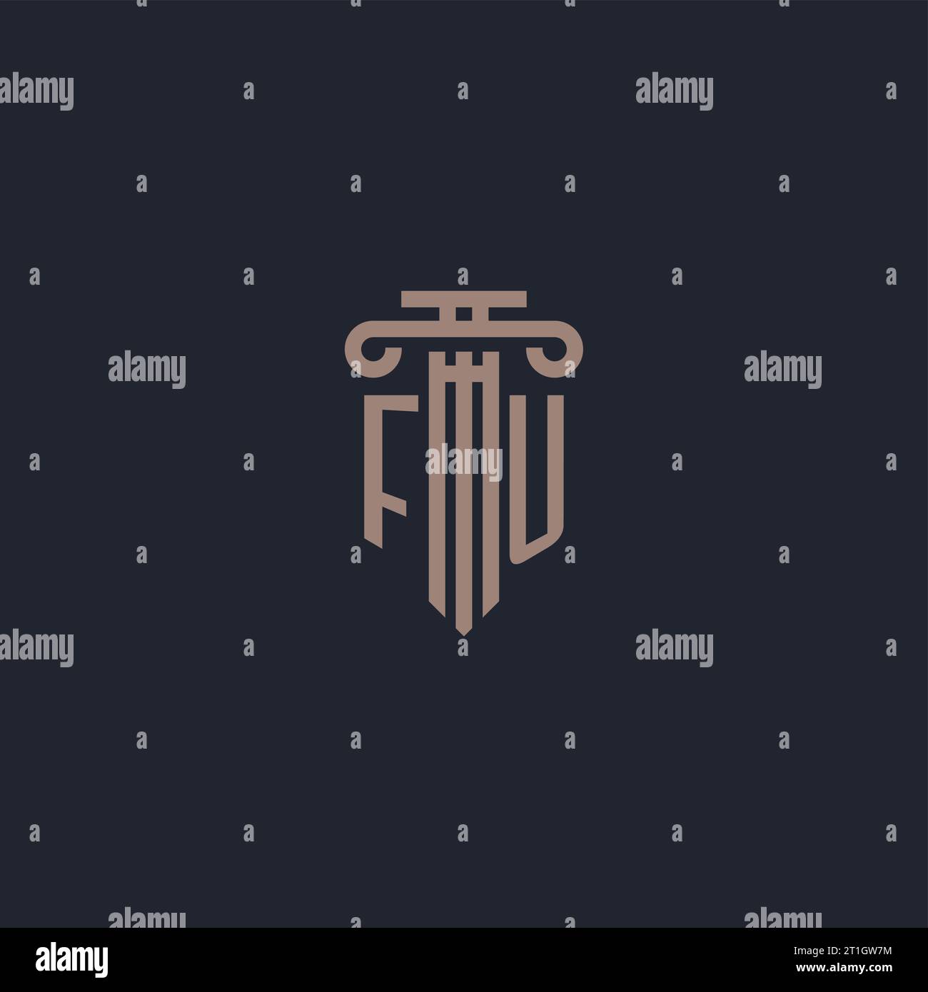 FU initial logo monogram with pillar style design for law firm and ...