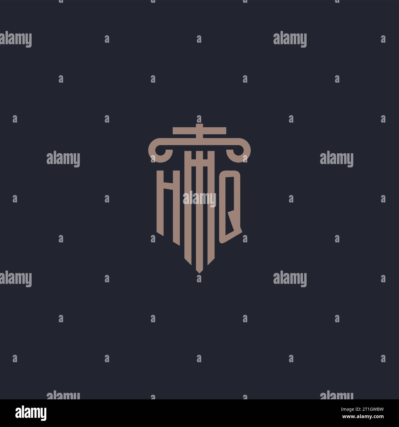 HQ initial logo monogram with pillar style design for law firm and ...