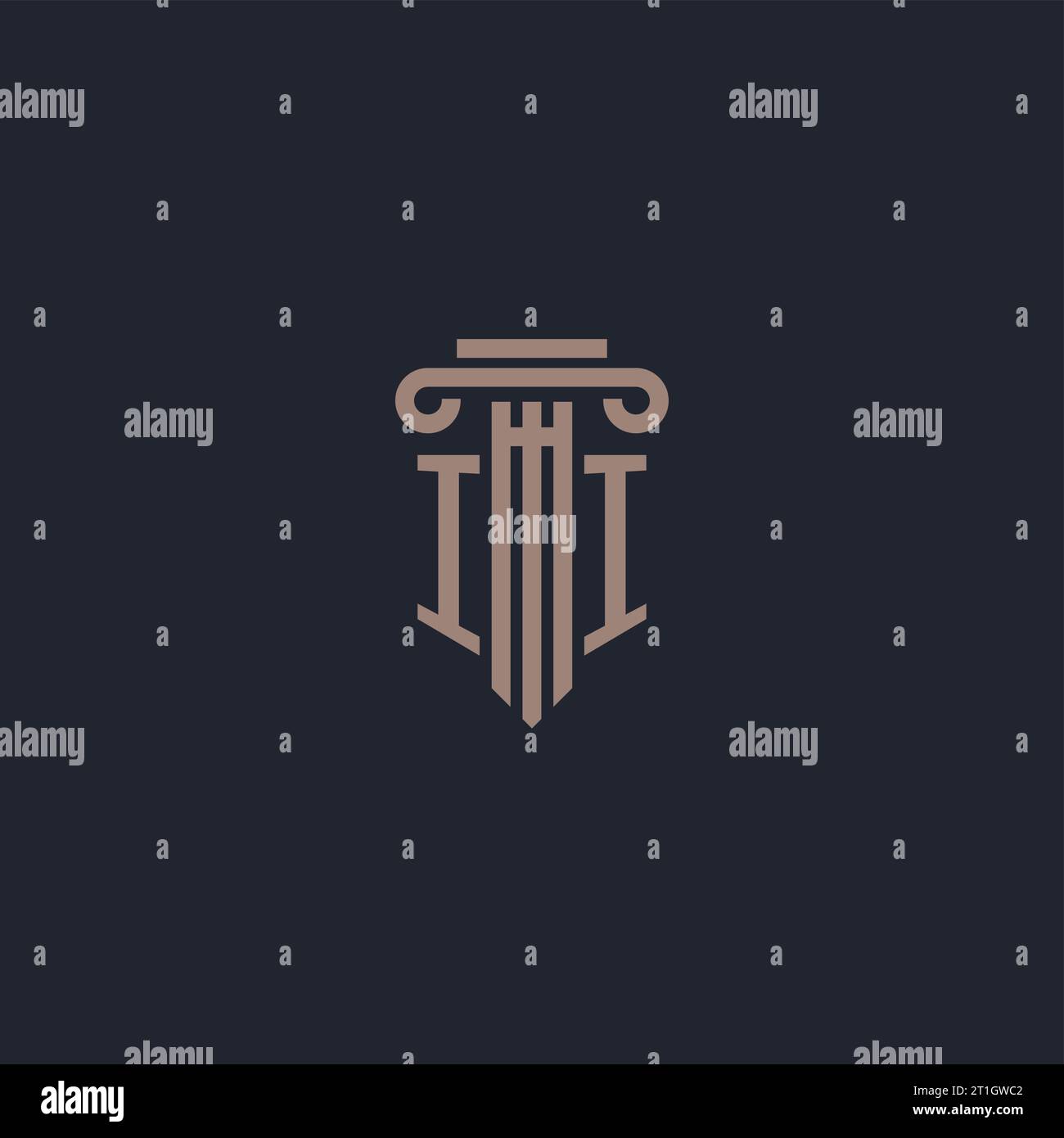 II initial logo monogram with pillar style design for law firm and ...