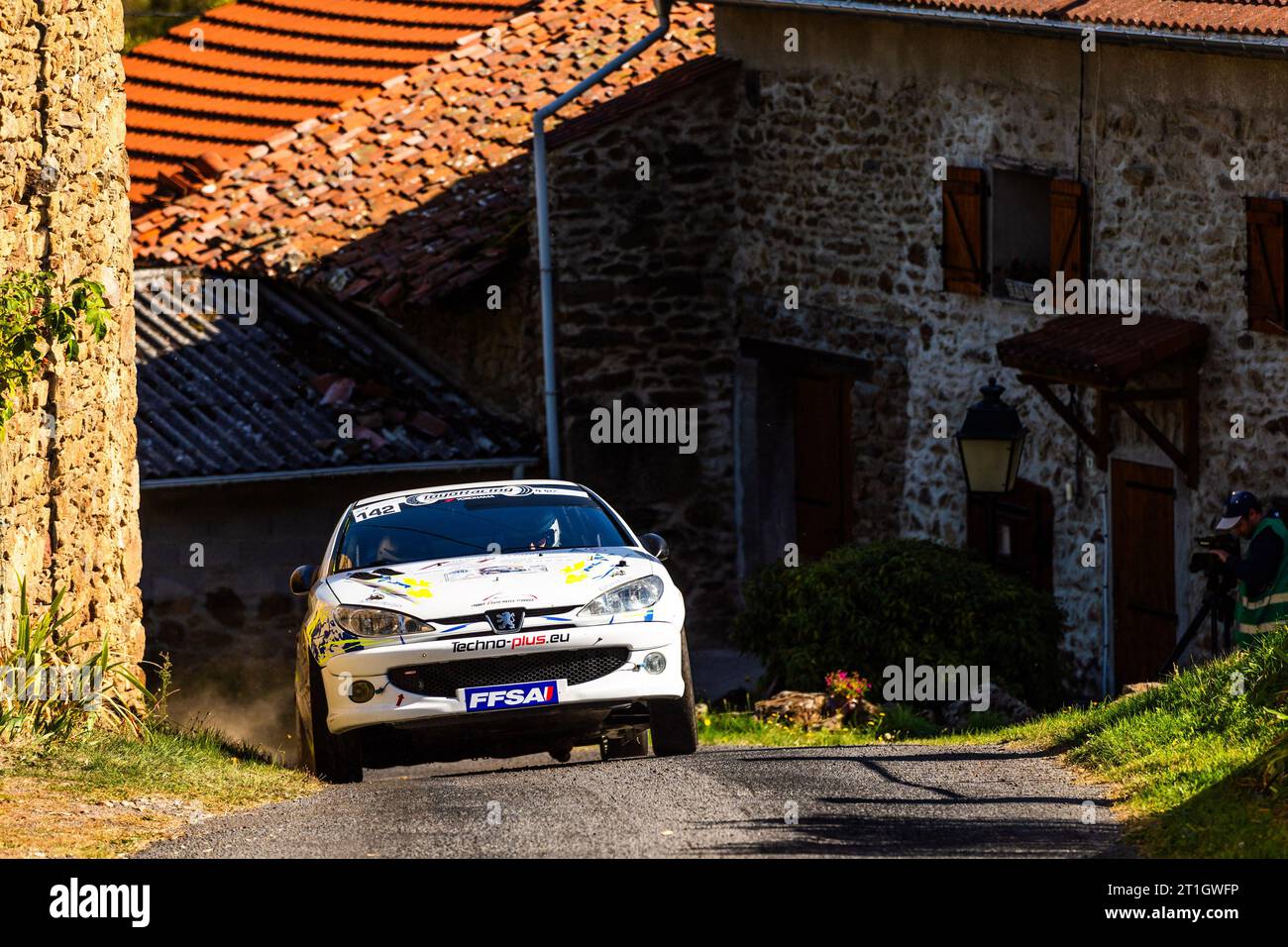 Ambert, France. 13th Oct, 2023. 142 GENELLE Alexis, LECLERC Edouard, Peugeot 206 RC A7, action during the Finale de la Coupe de France des Rallyes Ambert 2023, from October 12 au 14, 2023 in Ambert, France - Photo Damien Saulnier/DPPI Credit: DPPI Media/Alamy Live News Stock Photo