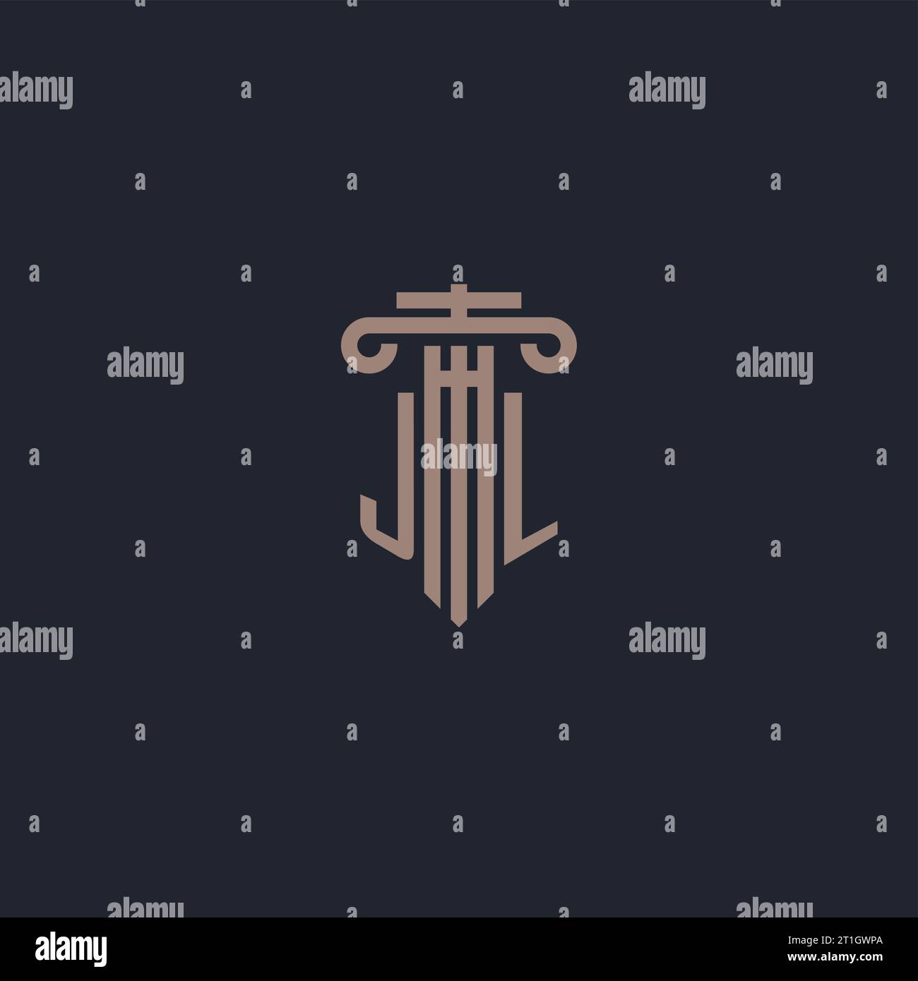 JL initial logo monogram with pillar style design for law firm and ...