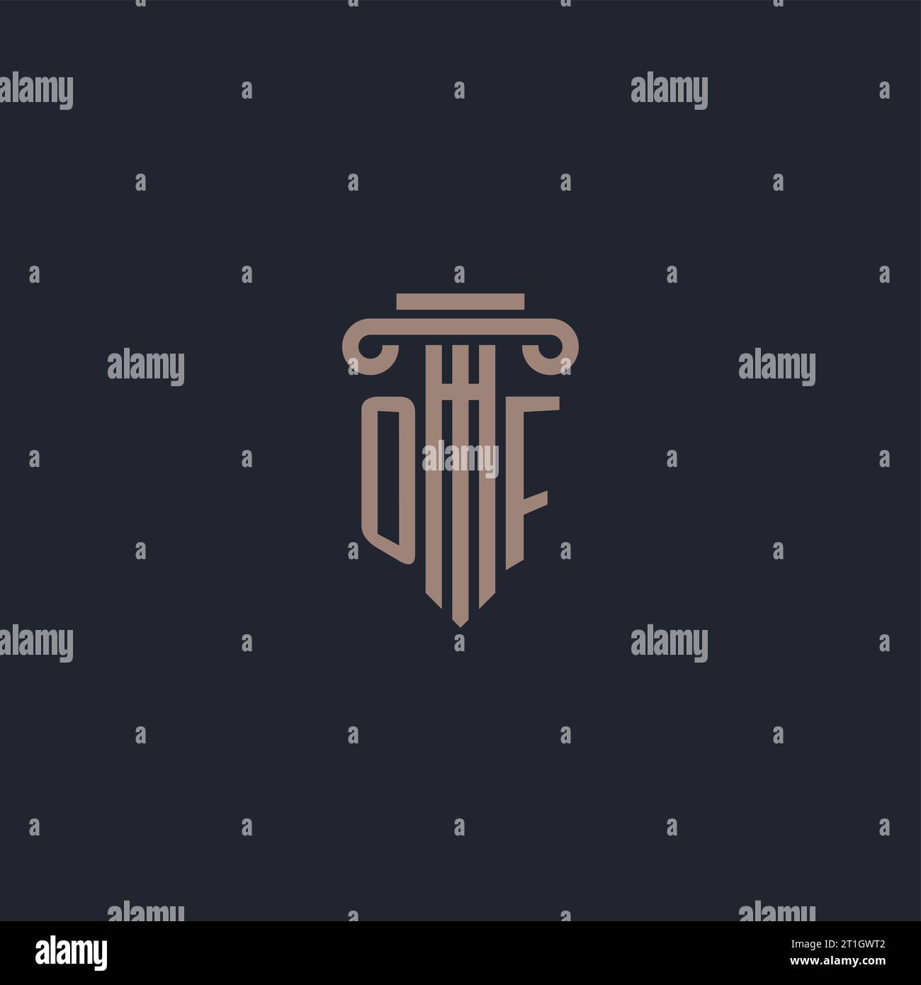 OF initial logo monogram with pillar style design for law firm and ...