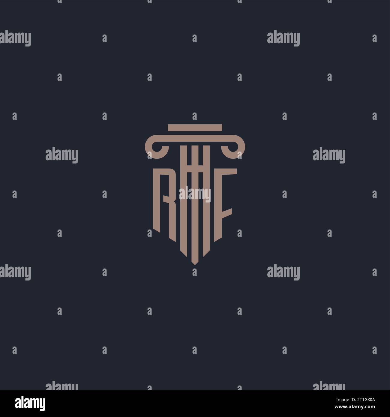 RF initial logo monogram with pillar style design for law firm and ...