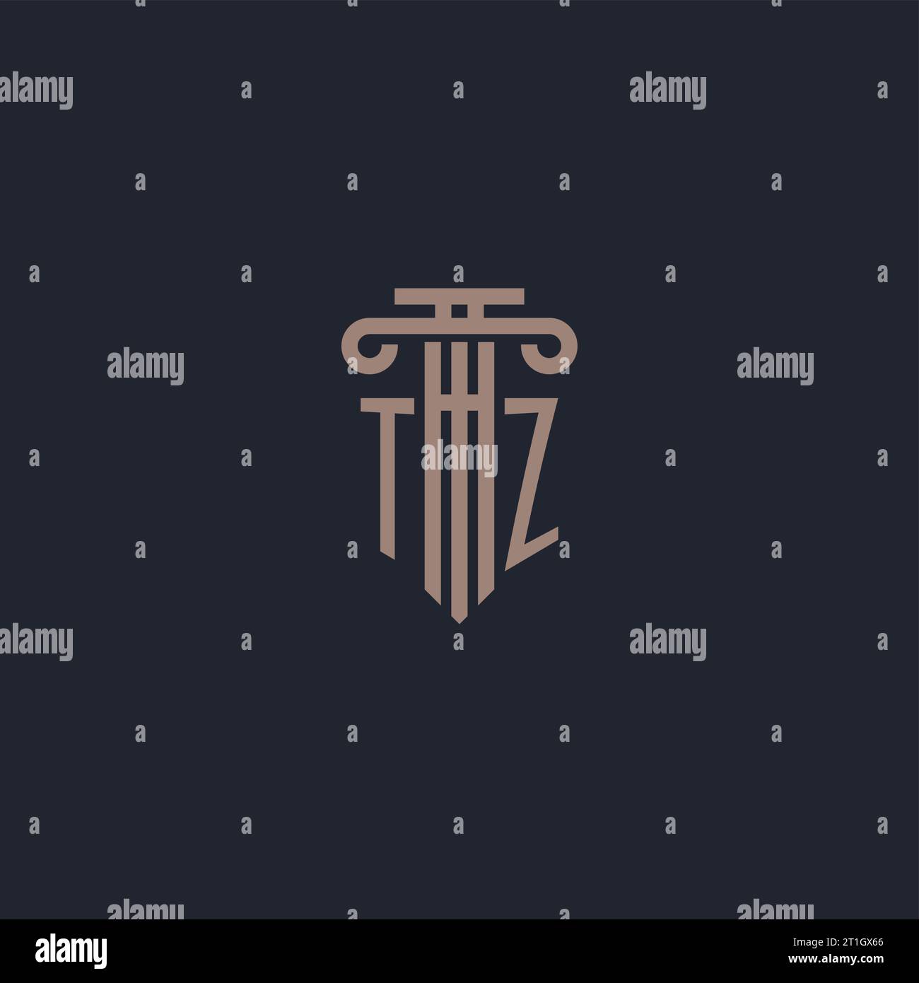 TZ initial logo monogram with pillar style design for law firm and ...