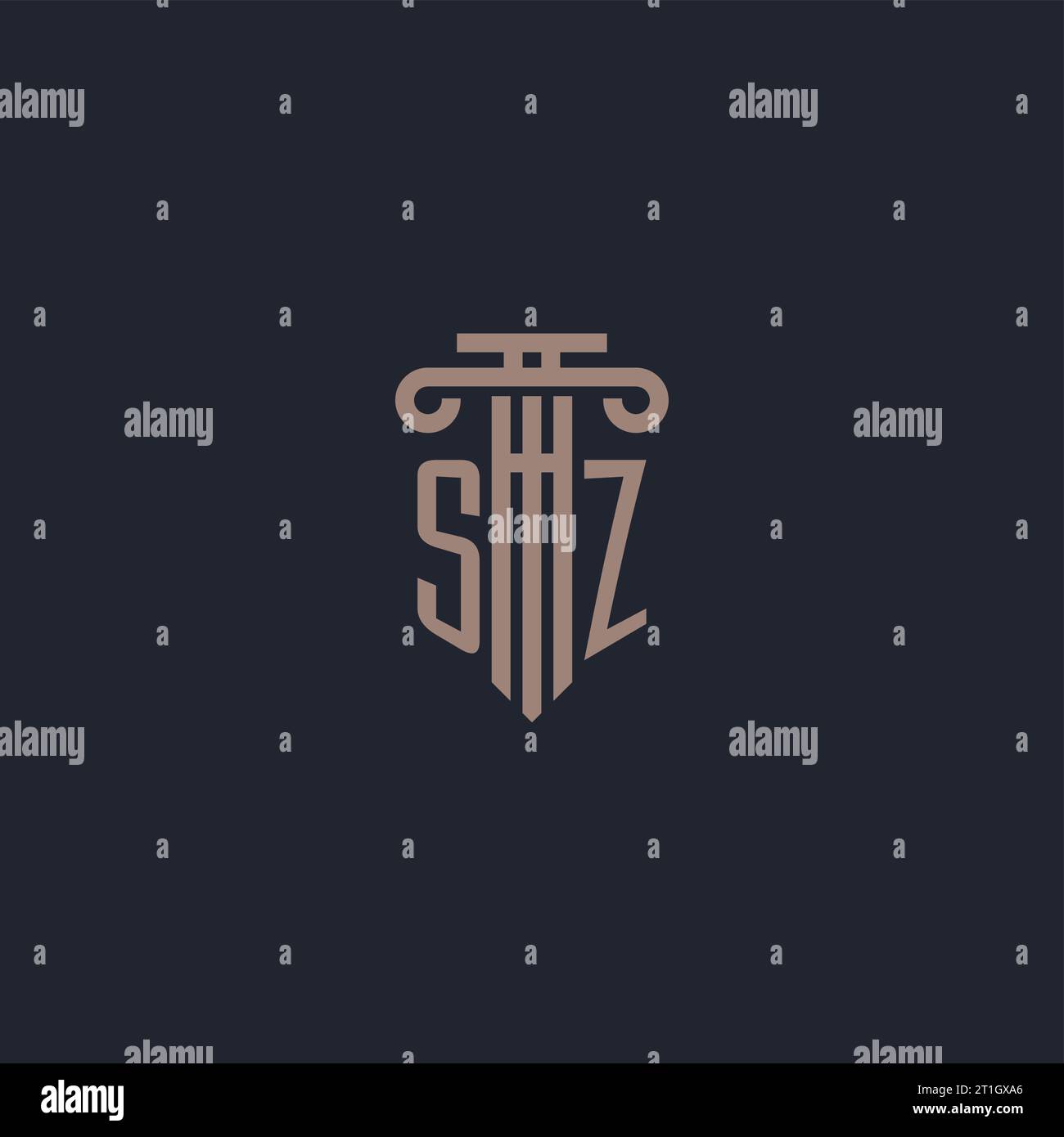 SZ initial logo monogram with pillar style design for law firm and ...