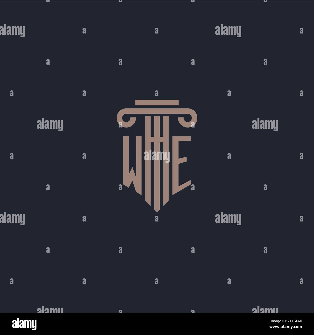 WE initial logo monogram with pillar style design for law firm and ...