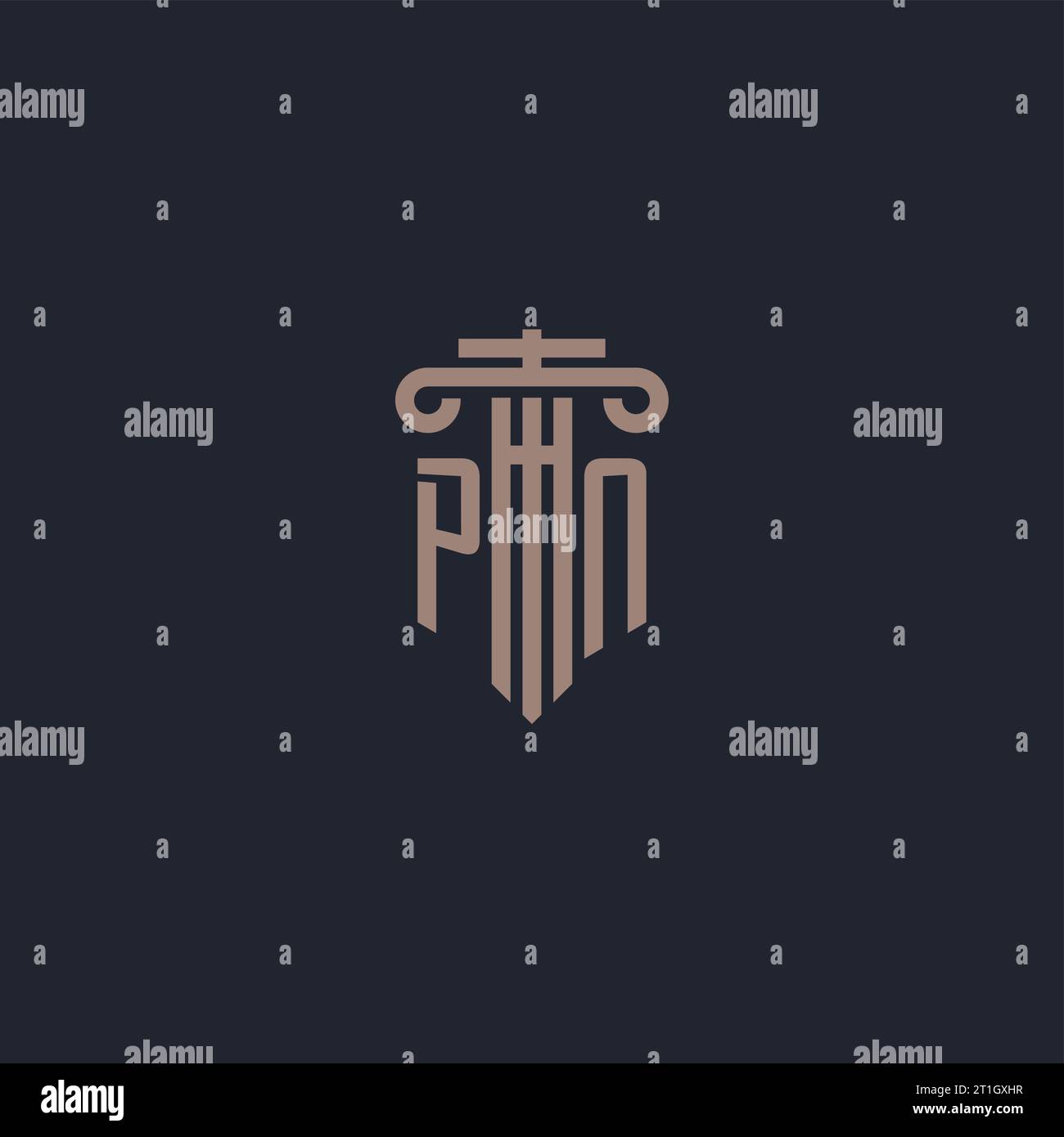 PN initial logo monogram with pillar style design for law firm and ...