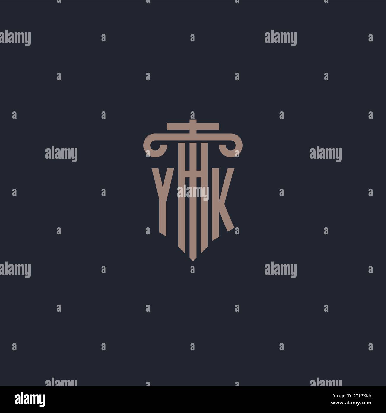 YK initial logo monogram with pillar style design for law firm and ...