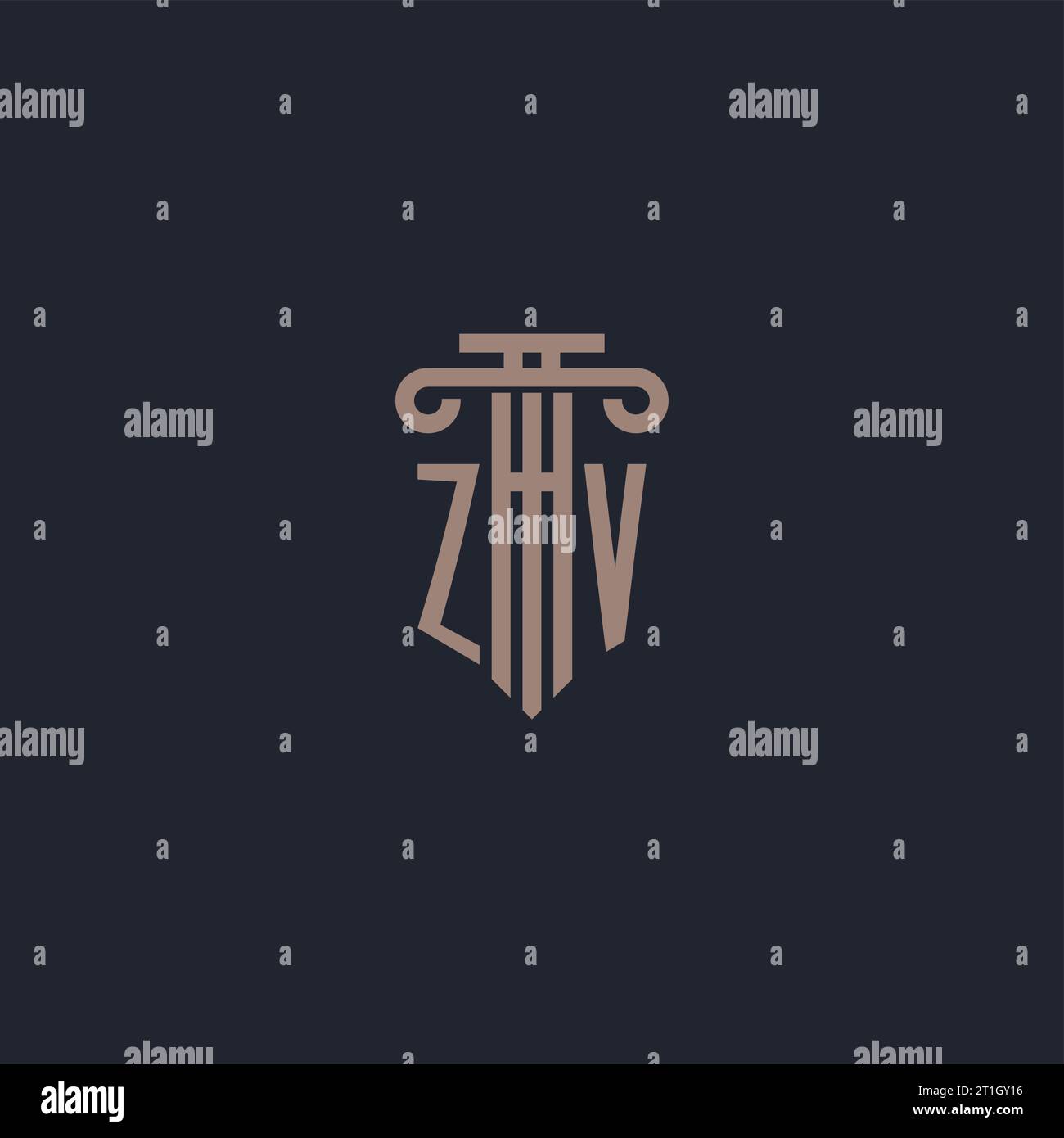 ZV initial logo monogram with pillar style design for law firm and ...