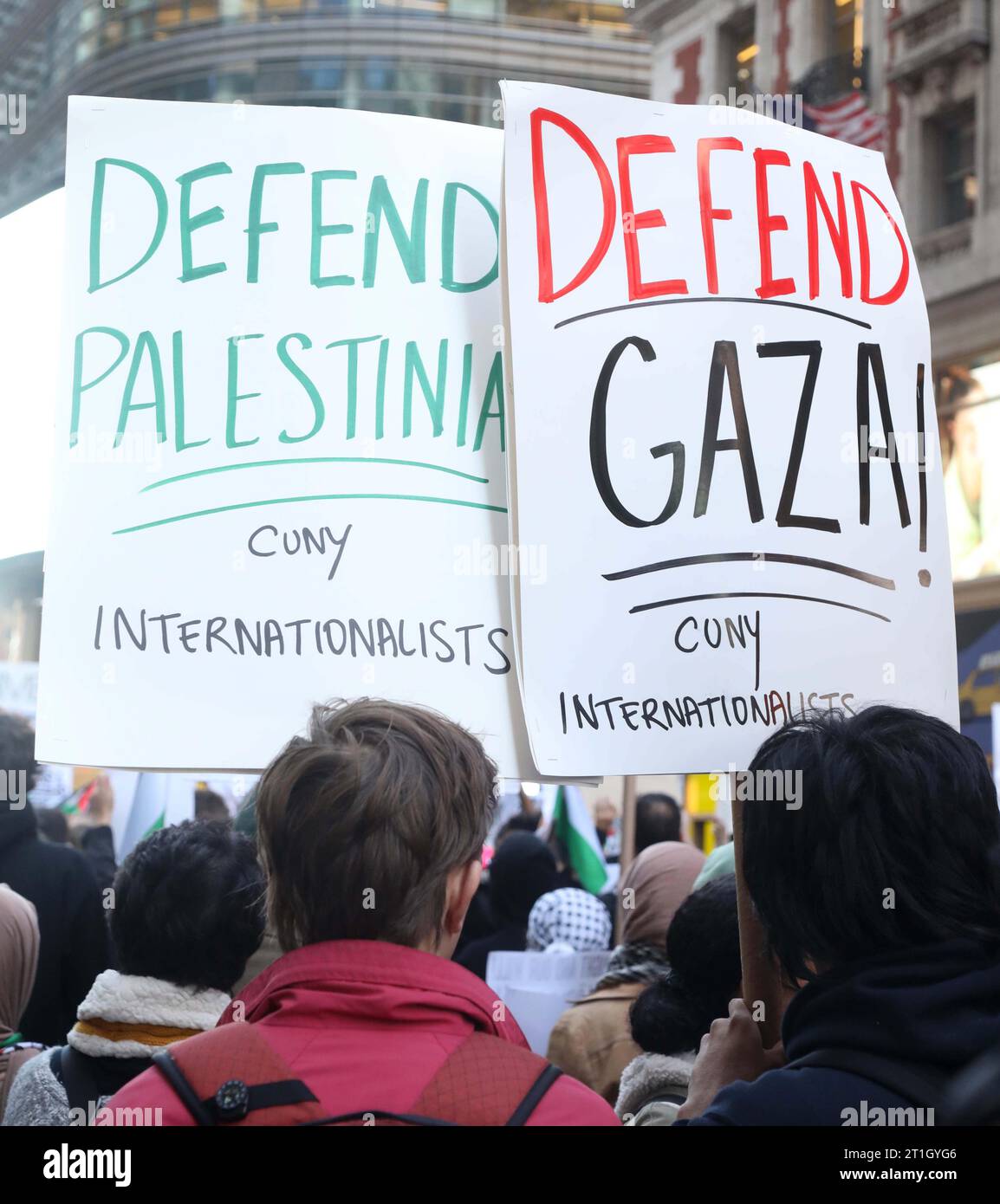 New York, New York, USA. 13th Oct, 2023. Pro Palestinian protesters