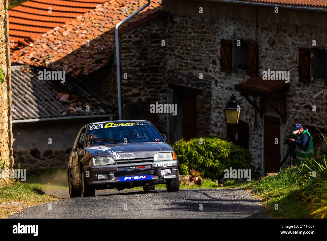 Ambert, France. 13th Oct, 2023. 208 MOULIN Thierry, NOEL Linda, Citroën AX GTI N1, action during the Finale de la Coupe de France des Rallyes Ambert 2023, from October 12 au 14, 2023 in Ambert, France - Photo Damien Saulnier/DPPI Credit: DPPI Media/Alamy Live News Stock Photo
