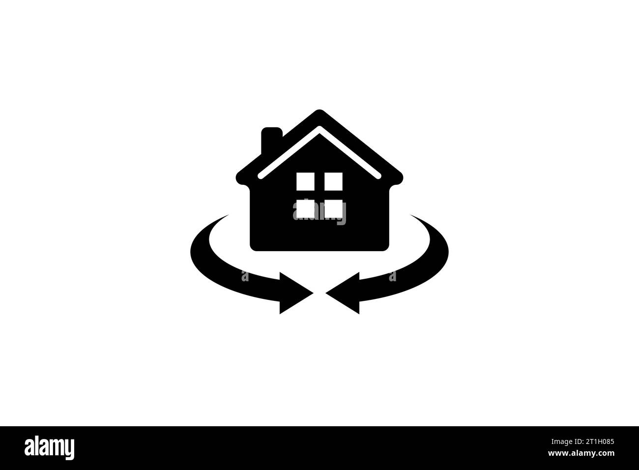 House with rotation arrow icon symbol design. 360 degree full view concept design Stock Vector