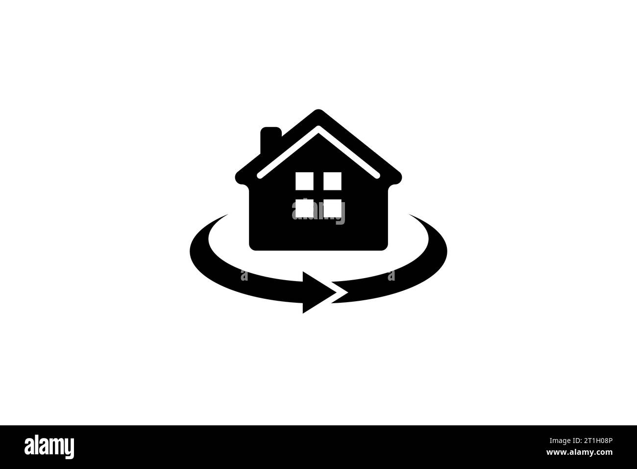House with rotation arrow icon symbol design. 360 degree full view concept design Stock Vector