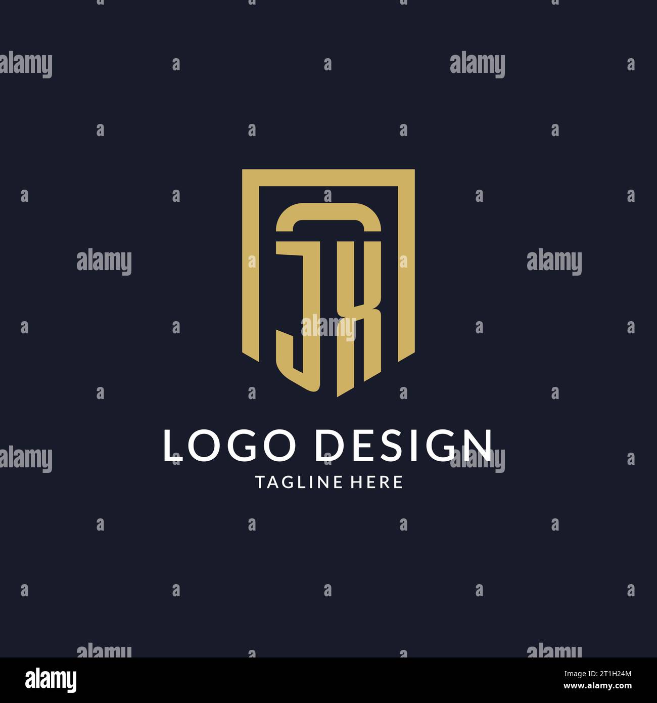 JX logo initial with geometric shield shape design style vector graphic Stock Vector