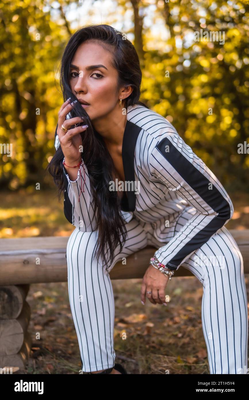 Beautiful girl in clearance suit