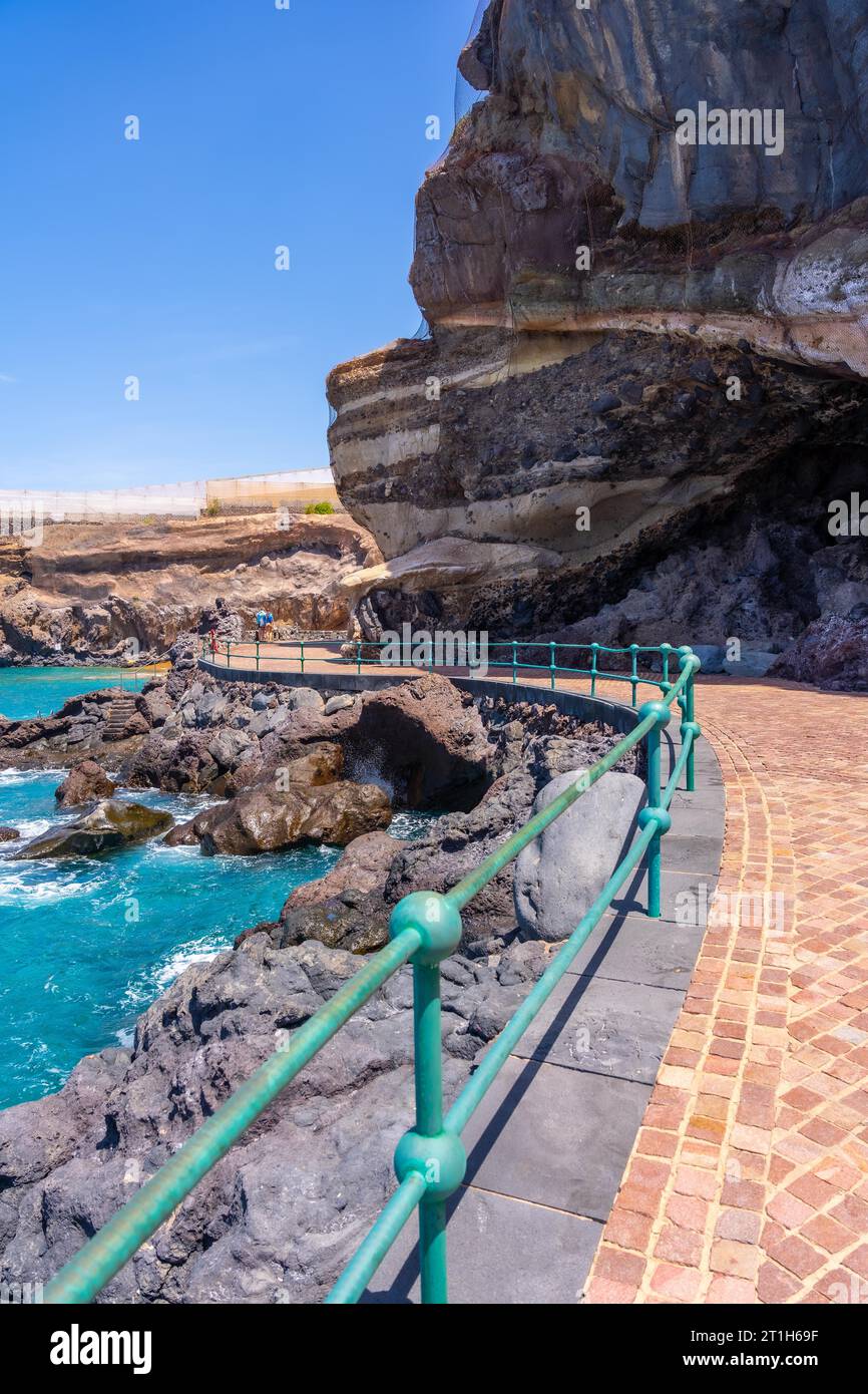 Promenade at Abama beach on the west coast of Tenerife, Canary Islands Stock Photo