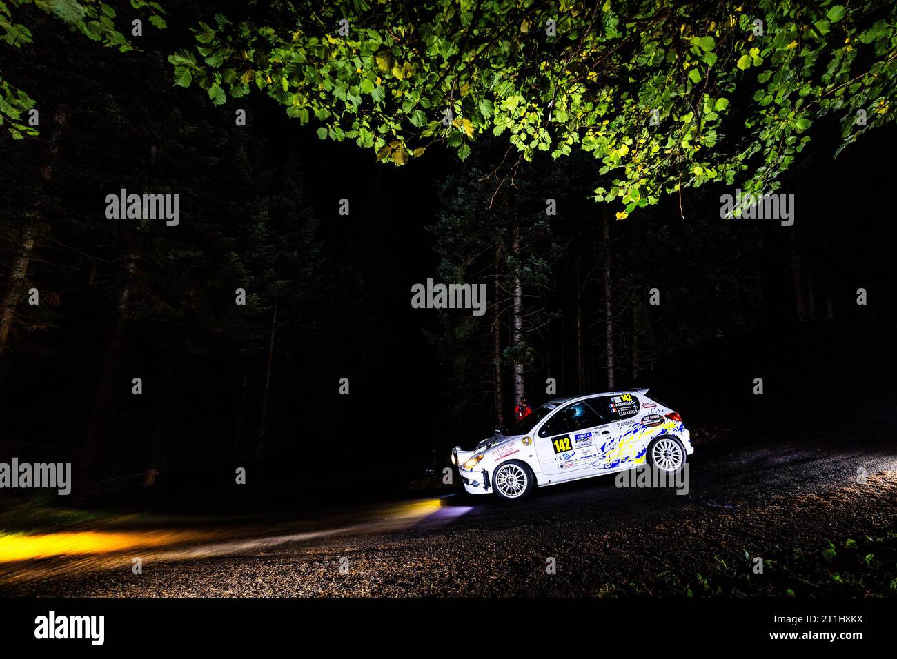 Ambert, France. 13th Oct, 2023. 142 GENELLE Alexis, LECLERC Edouard, Peugeot 206 RC A7, action during the Finale de la Coupe de France des Rallyes Ambert 2023, from October 12 au 14, 2023 in Ambert, France - Photo Damien Saulnier/DPPI Credit: DPPI Media/Alamy Live News Stock Photo