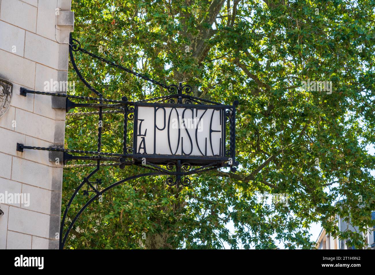 Ornate post office sign on Bourges, France Stock Photo