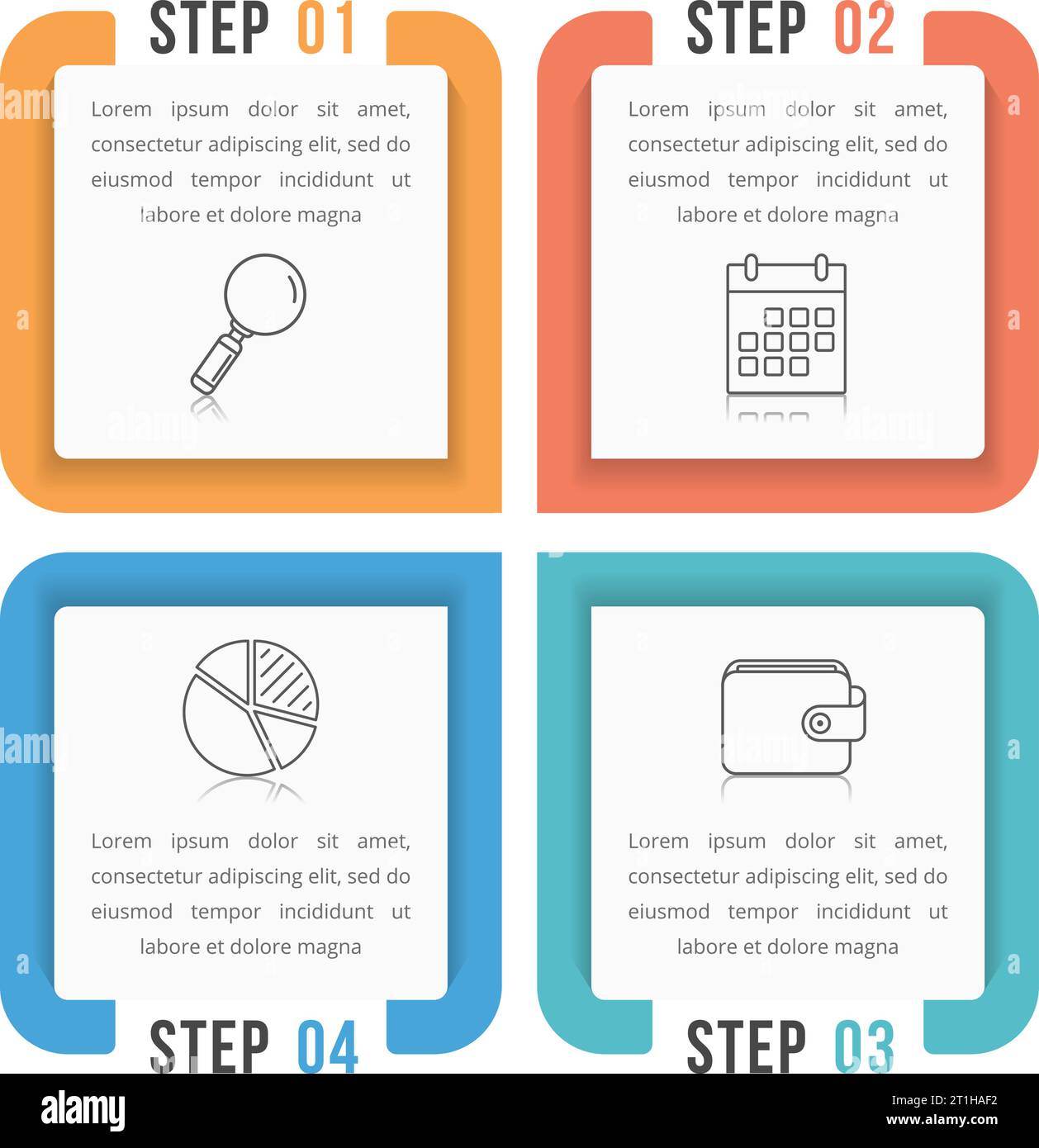 Infographic template with four steps or options, workflow, process ...