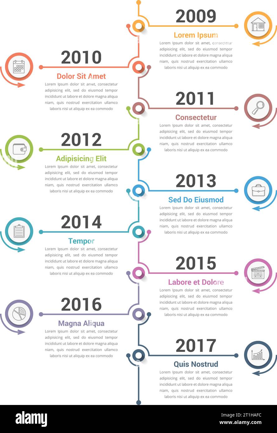 Vertical timeline infographics template, workflow or process diagram ...