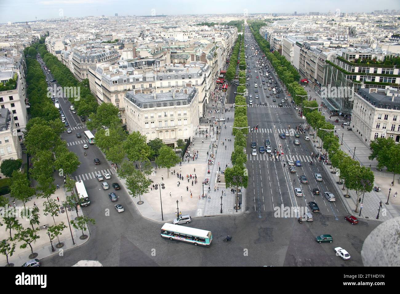 paris: view from the top of the arc de triomphe Stock Photo - Alamy