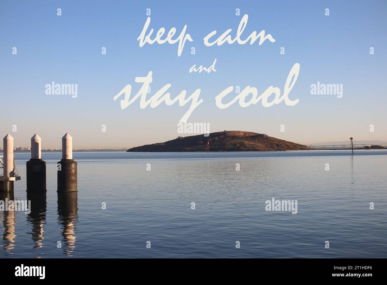 Quote. Motivational and inspirational quotes - Keep calm and stay cool. Stock Photo