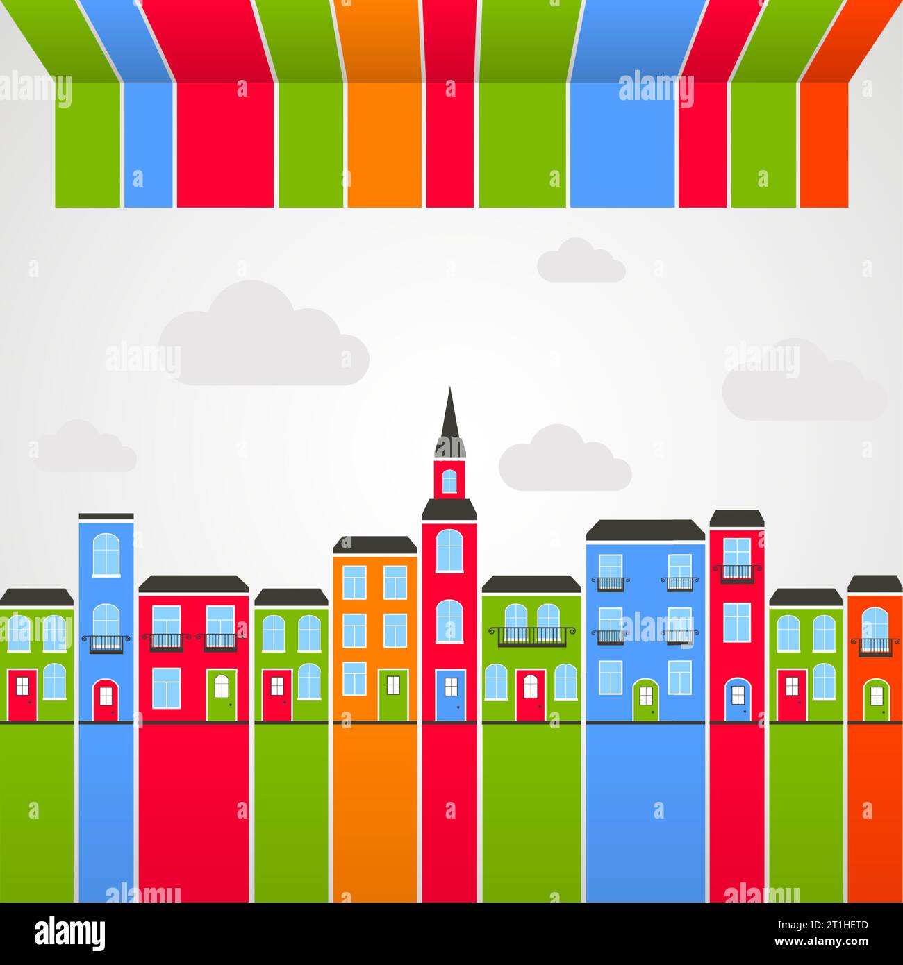 Abstract colorful city building skyline vector background Stock Vector ...