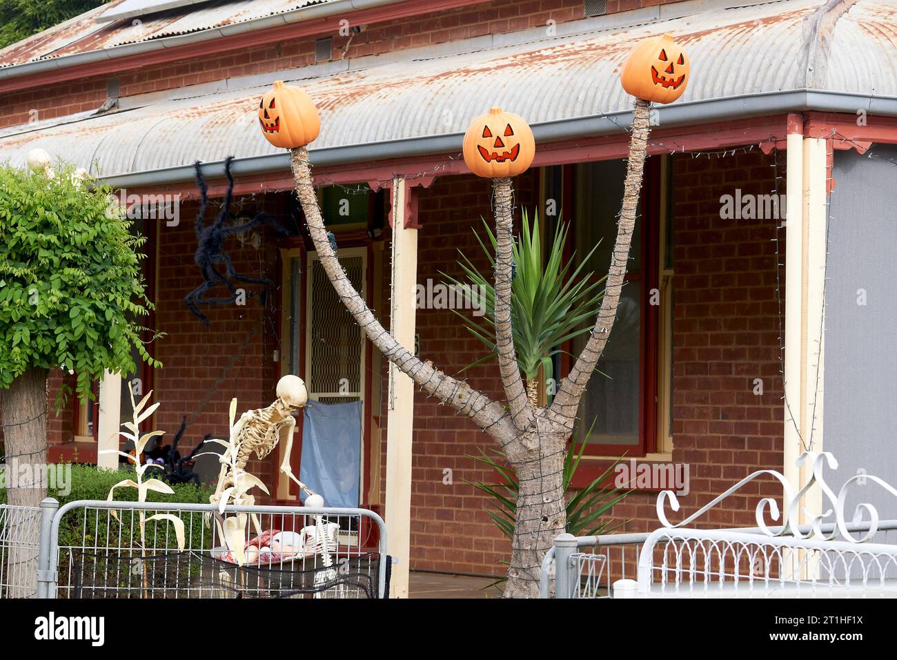 14th October 2023 Merrigum Victoria Australia. A house decorated with the Halloween theme with