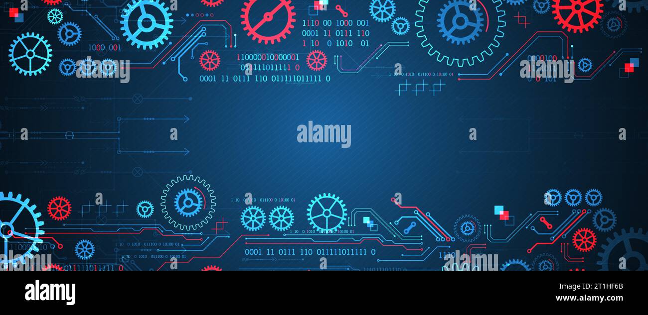 Abstract technology concept. Background with various cogwheels. Vector illustration. Stock Vector