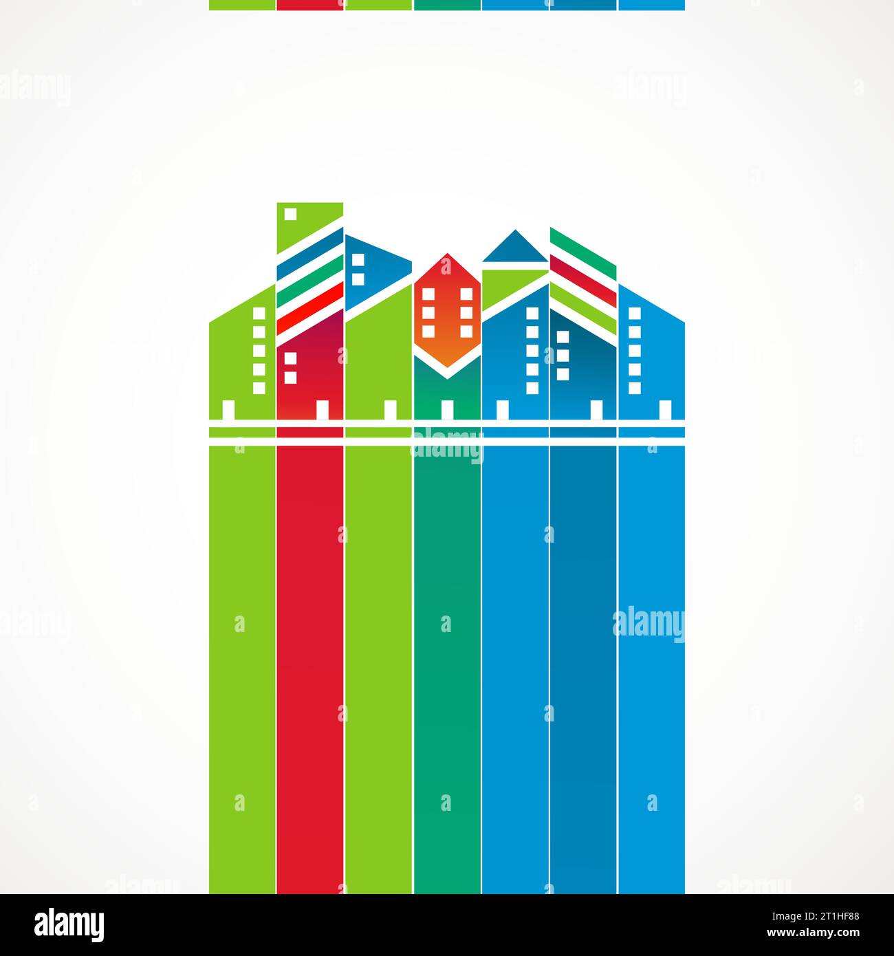 Abstract colorful city building skyline vector background Stock Vector