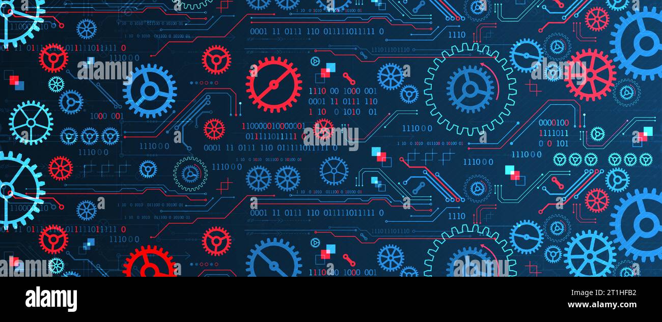 Abstract technology concept. Background with various cogwheels. Vector illustration. Stock Vector