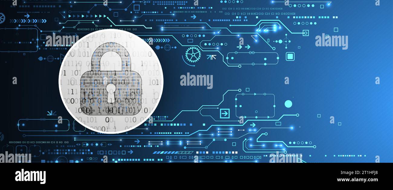 Cyber security or network protection.  System privacy. Stock Vector