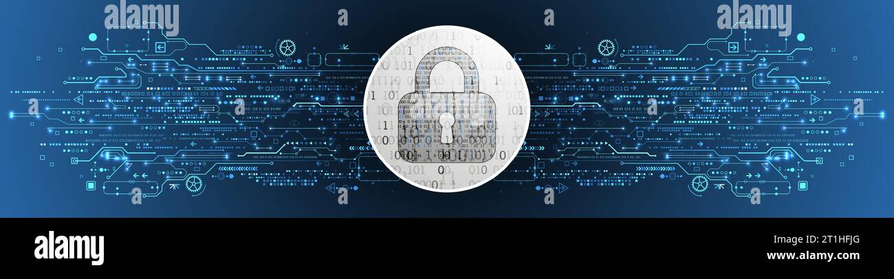 Cyber security or network protection.  System privacy. Stock Vector